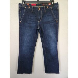 Adriano Goldschmied Women Size 31R Blue The‎ Cherish Dark Wash Cropped Jeans